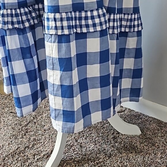 J. Crew Factory Blue and White Check and Gingham Sun Dress NWT - Picture 12 of 15